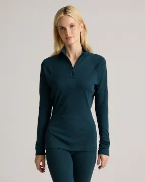 100% Merino Wool Cold Weather Base Layer 1/4 Zip