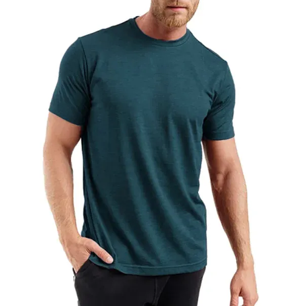 100% Superfine Merino Wool T shirt Men Base Layer Merino Shirt Wicking Breathable Quick Dry Anti-Odor No-itch USA Size