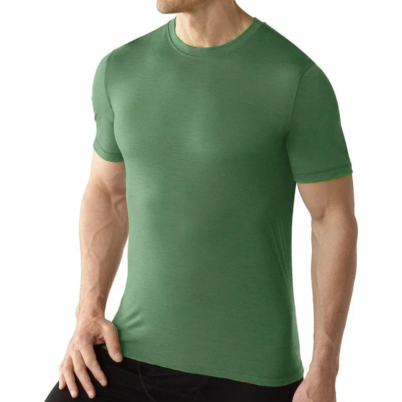 100% Superfine Merino Wool T shirt Men Base Layer Merino Shirt Wicking Breathable Quick Dry Anti-Odor No-itch USA Size