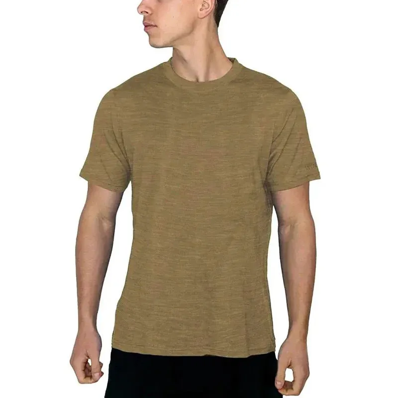 100% Superfine Merino Wool T shirt Men Base Layer Merino Shirt Wicking Breathable Quick Dry Anti-Odor No-itch USA Size