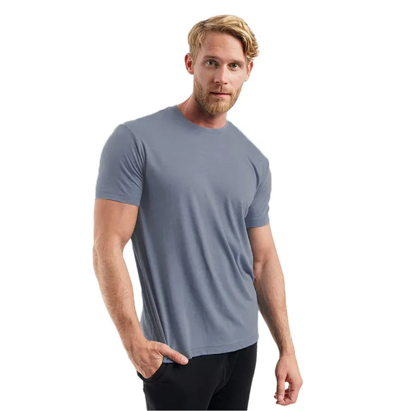 100% Superfine Merino Wool T shirt Men Base Layer Merino Shirt Wicking Breathable Quick Dry Anti-Odor No-itch USA Size