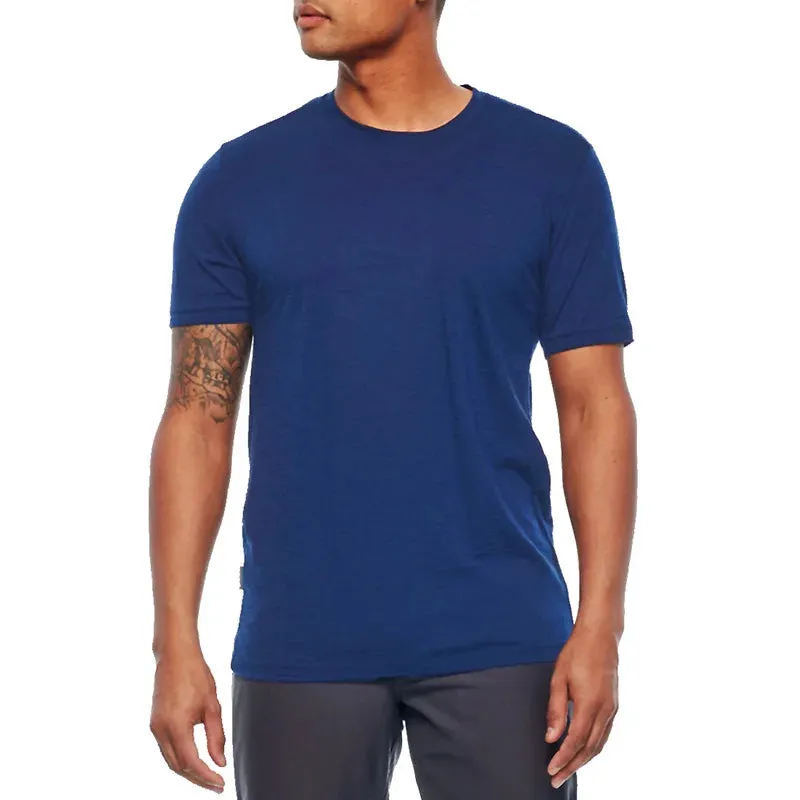 100% Superfine Merino Wool T shirt Men Base Layer Merino Shirt Wicking Breathable Quick Dry Anti-Odor No-itch USA Size