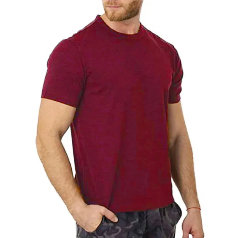 100% Superfine Merino Wool T shirt Men Base Layer Merino Shirt Wicking Breathable Quick Dry Anti-Odor No-itch USA Size