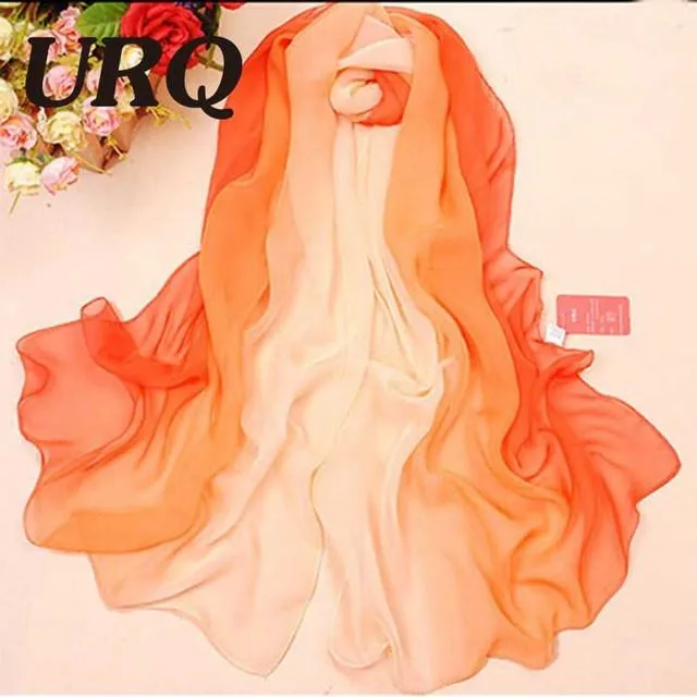 1pc Summer New arrival Fashion Chiffon scarves Gradient colors georgette female silk scarves 50 *160cm Q5A16007