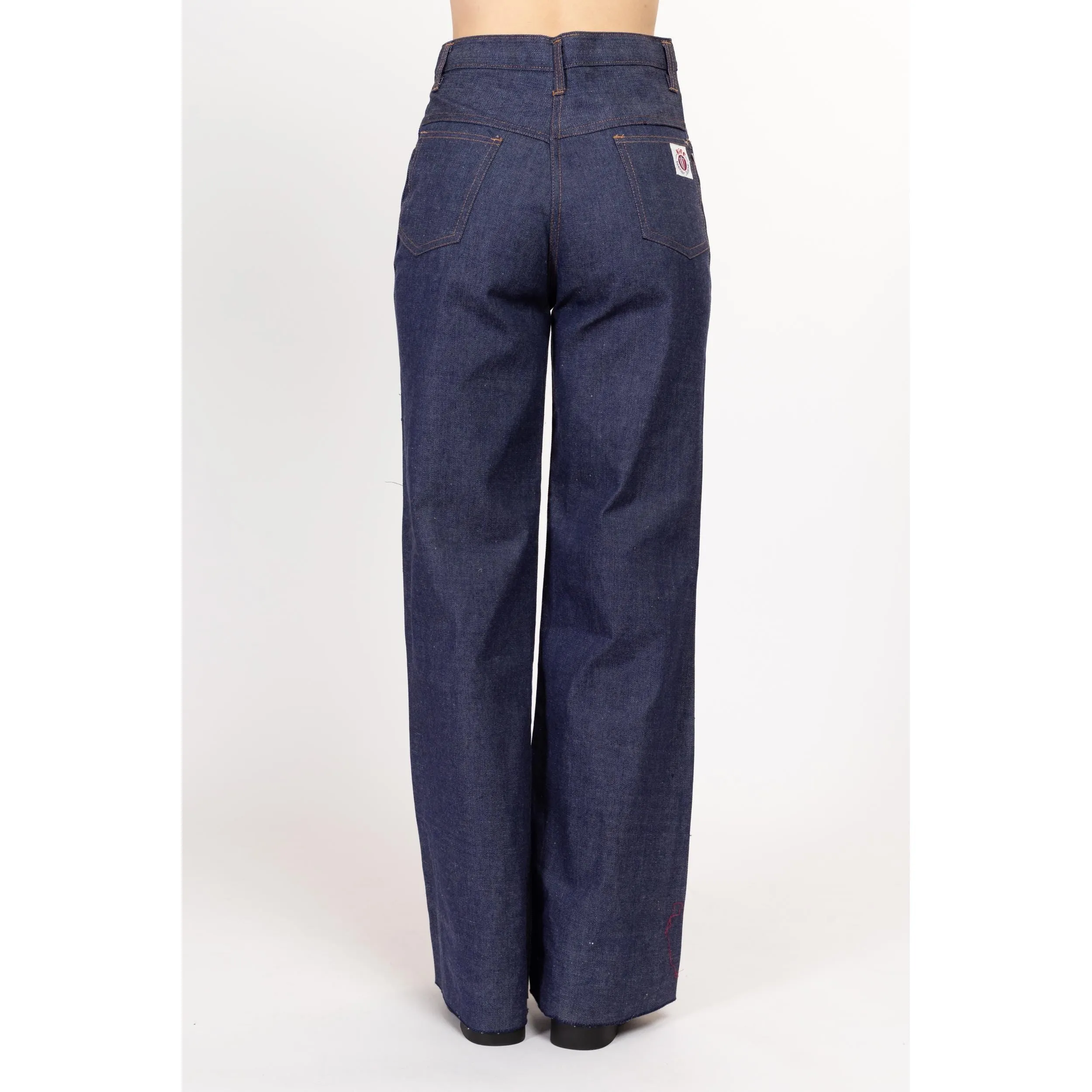 30x34 70s High Waisted Dark Wash Flared Jeans