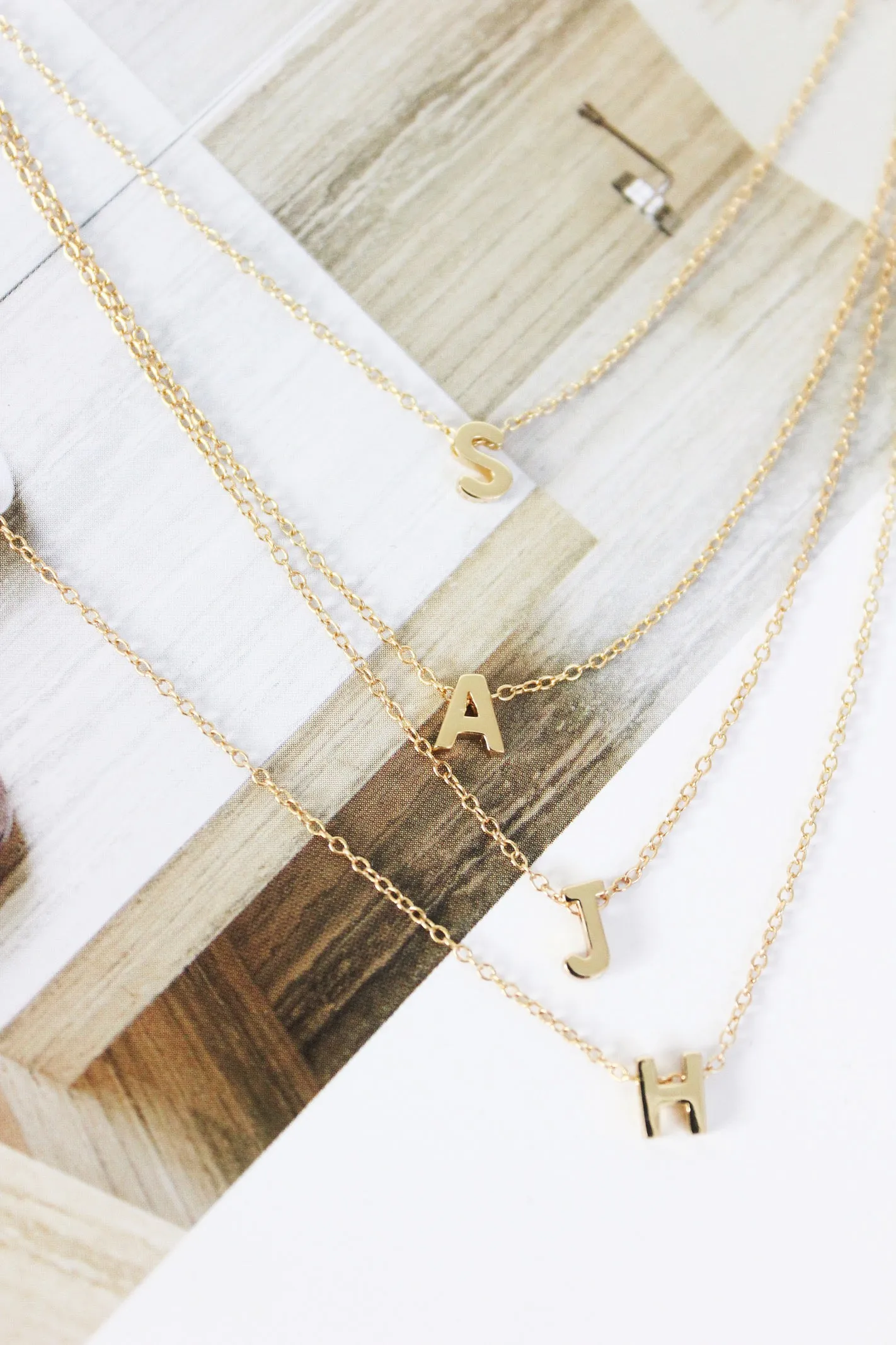 ALWAYS INITIAL LETTER NECKLACE / GOLD