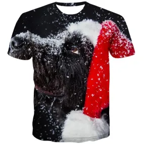 Animal T shirts Men Christmas T shirts Funny Snow Tshirts Casual Party Tshirt Printed