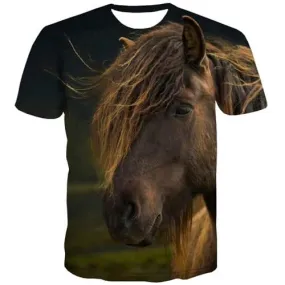 Animal T shirts Men Horse Tshirts Casual Funny Tshirts Novelty Novel Shirt Print Harajuku Tshirts Cool Short Sleeve Hip hop Mens