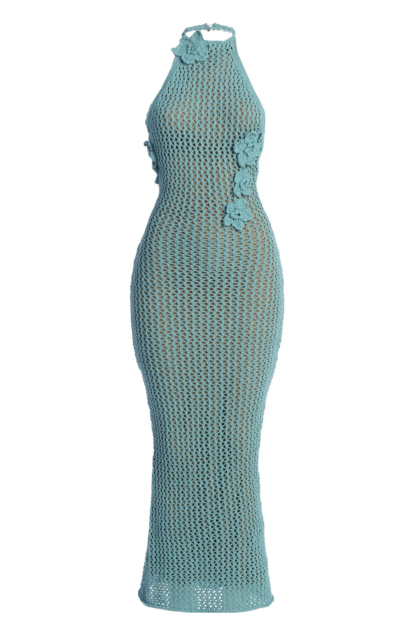 Aqua Paradise Crochet Maxi Dress