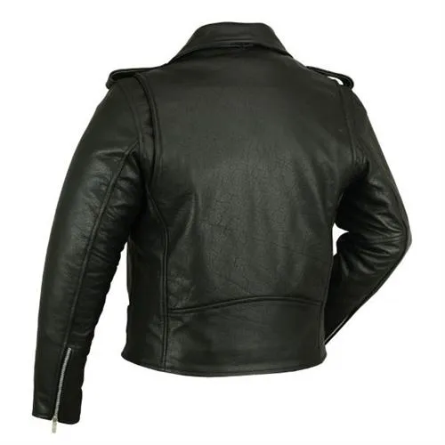 Basic Mens Leather Motorcycle Jacket