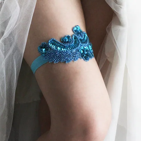 Beaded Non-Slip Wedding Garter - The Jennifer