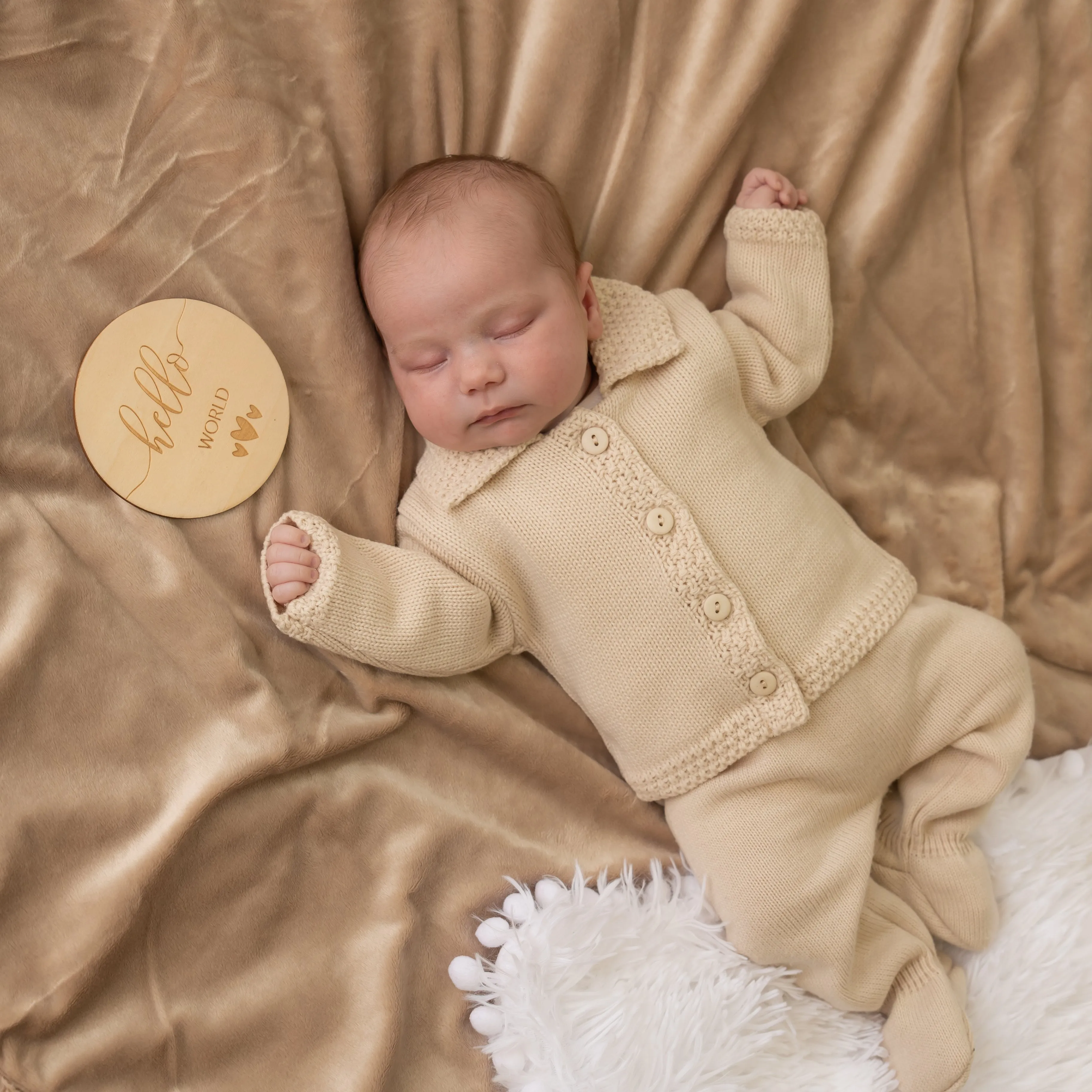 Beige Buttoned Cardigan