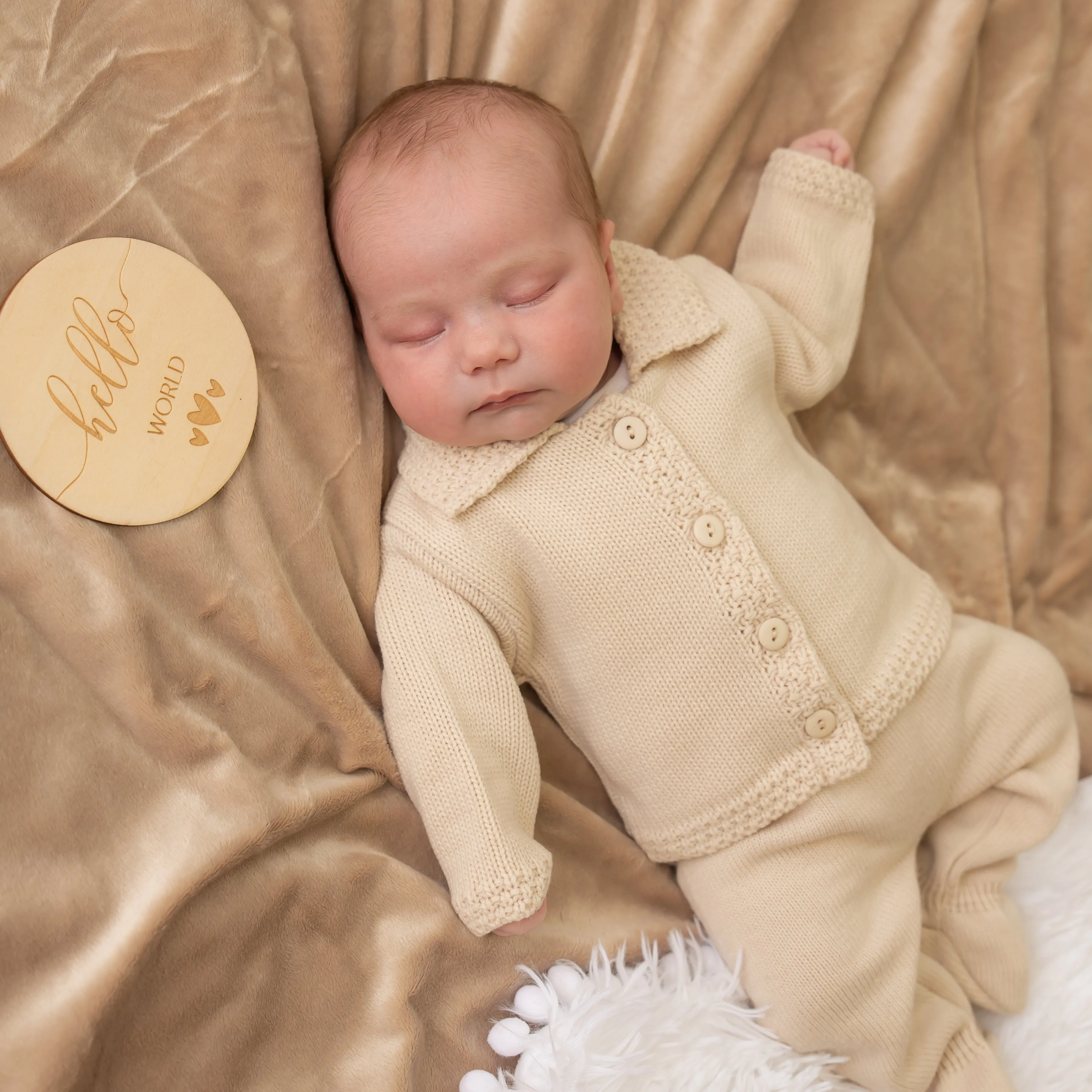 Beige Buttoned Cardigan