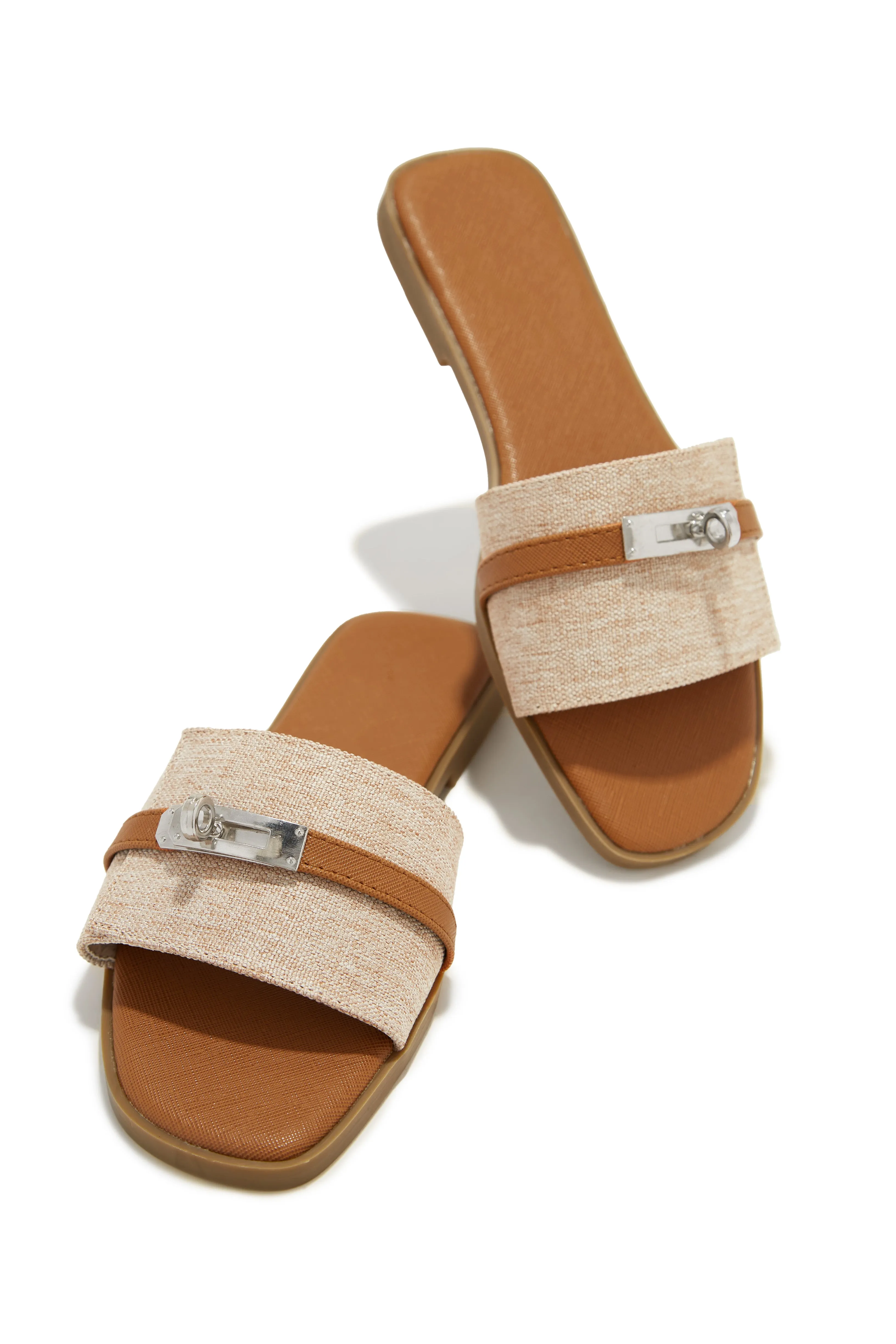 Bianca Slip On Sandals - Natural