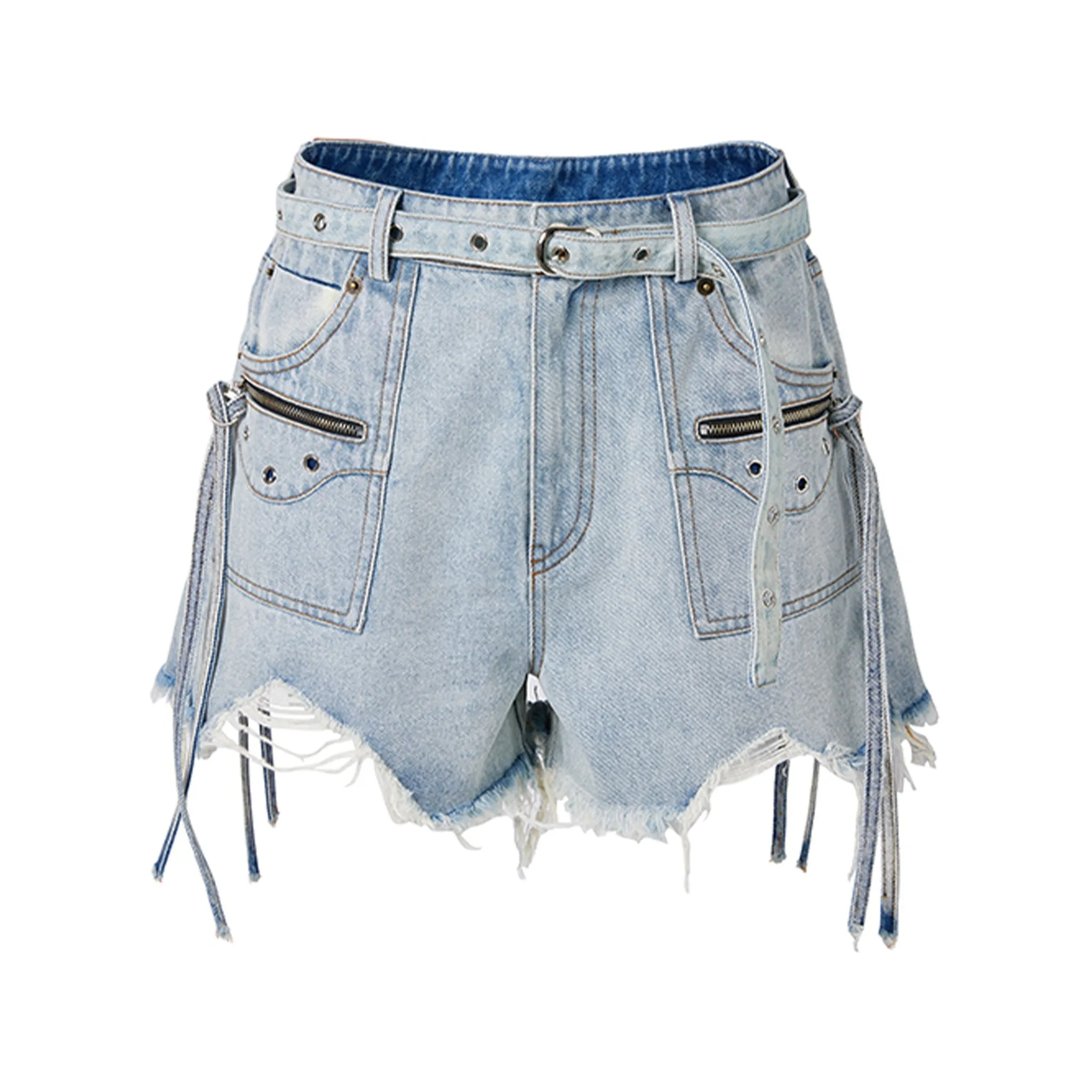 Biker Pocket Denim Shorts