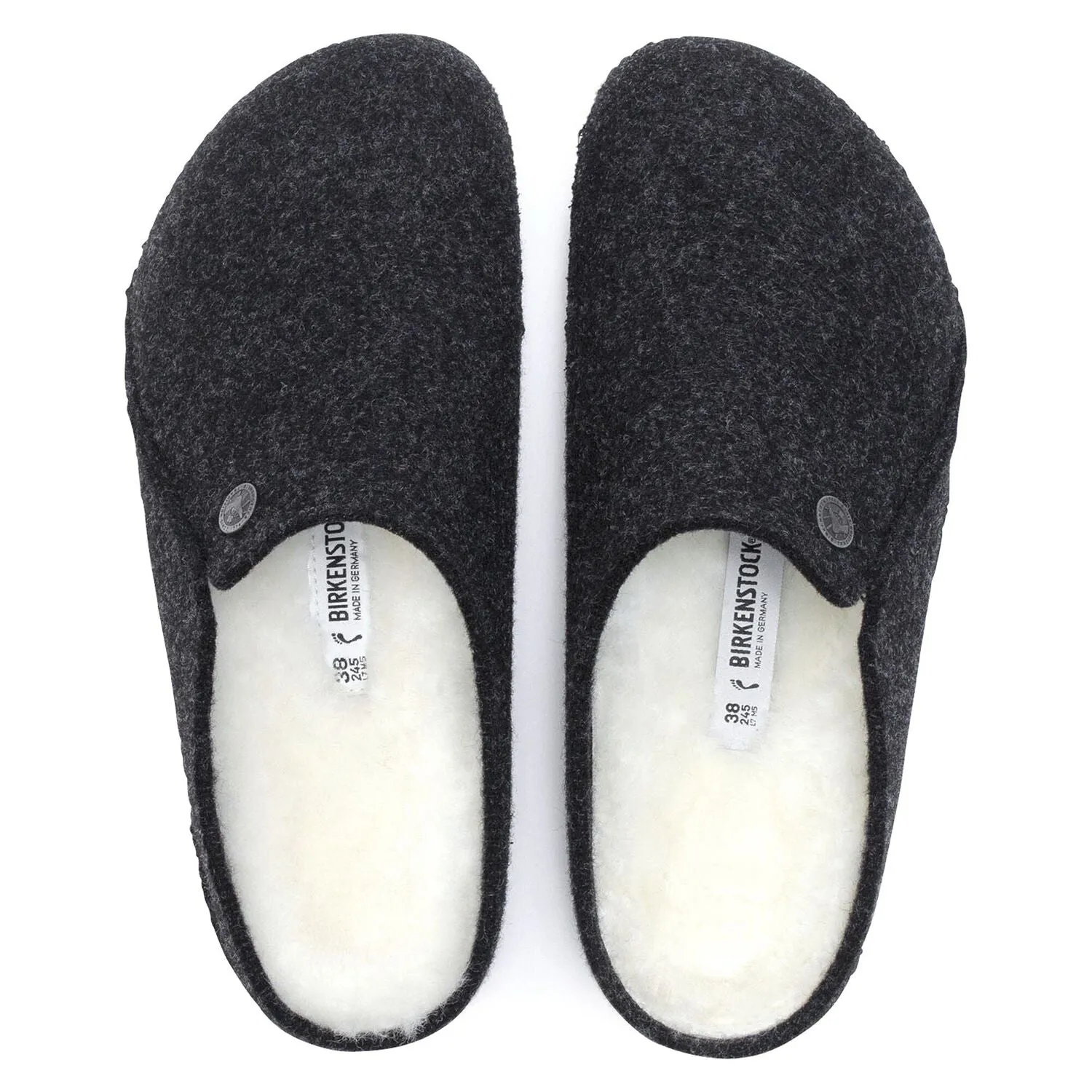 Birkenstock Zermatt Rivet Shearling Wool Felt Slipper - Anthracite 1015084