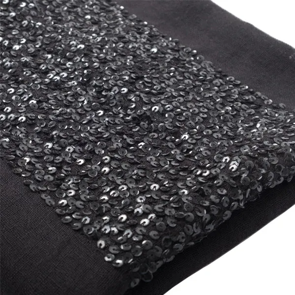 Black Sequin Block Scarf