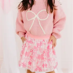 Bow Yarn Knit Sweater - Kids Sweaters - Girls Clothes