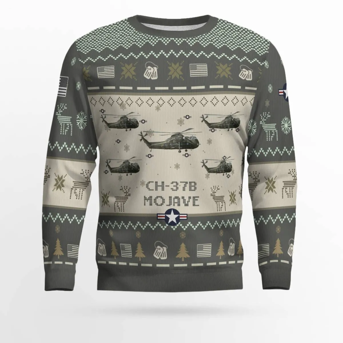 CH-37B Mojave CH37B_Aircraft Ugly Sweater, Ugly Sweater Christmas Shirt for Men Dad Veteran