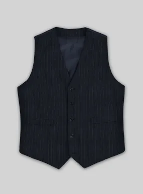 Chalkstripe Blue Wool Waist Coat