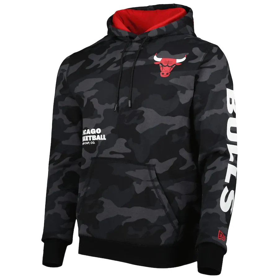 Chicago Bulls New Era Tonal Pullover Hoodie - Black/Camo