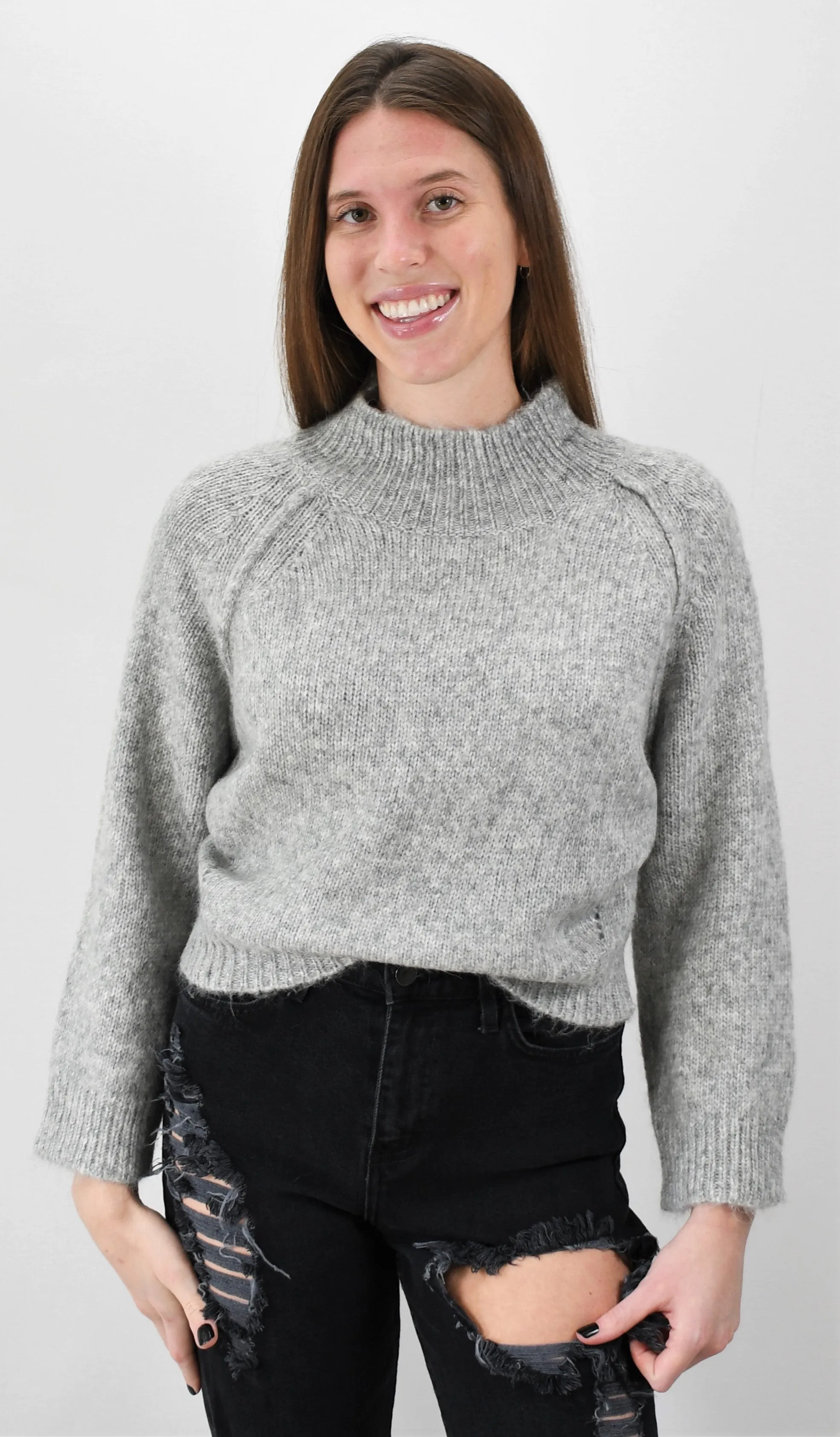 Chill In The Air Mock Neck Sweater