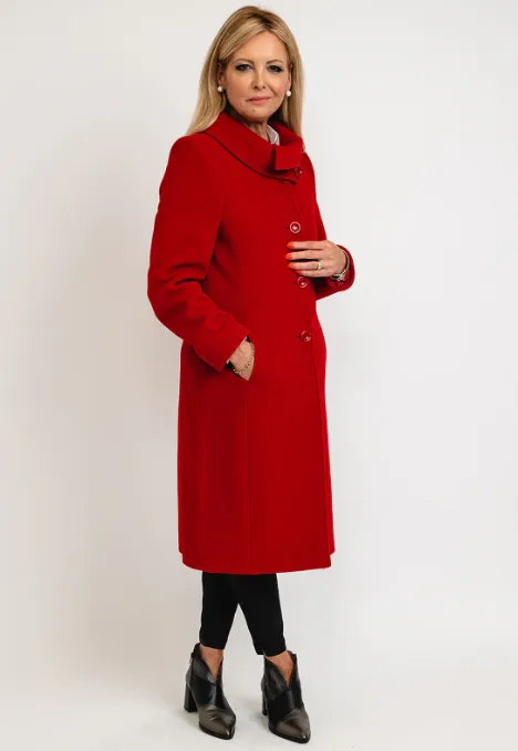 CHRISTINA FELIX<BR>
Wool Coat<BR>
Red<BR>