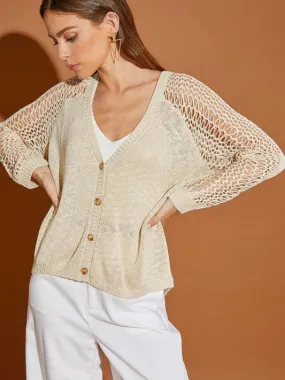 Classy and Fabulous Cardigan with Hollow Detail Sleeves