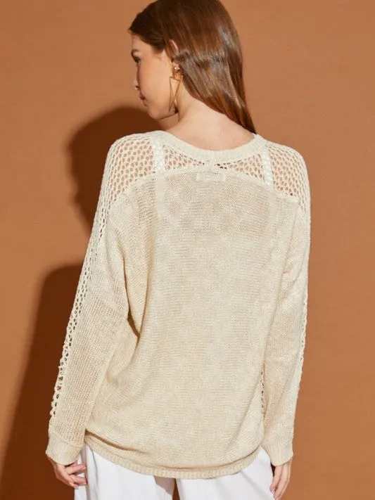 Classy and Fabulous Cardigan with Hollow Detail Sleeves