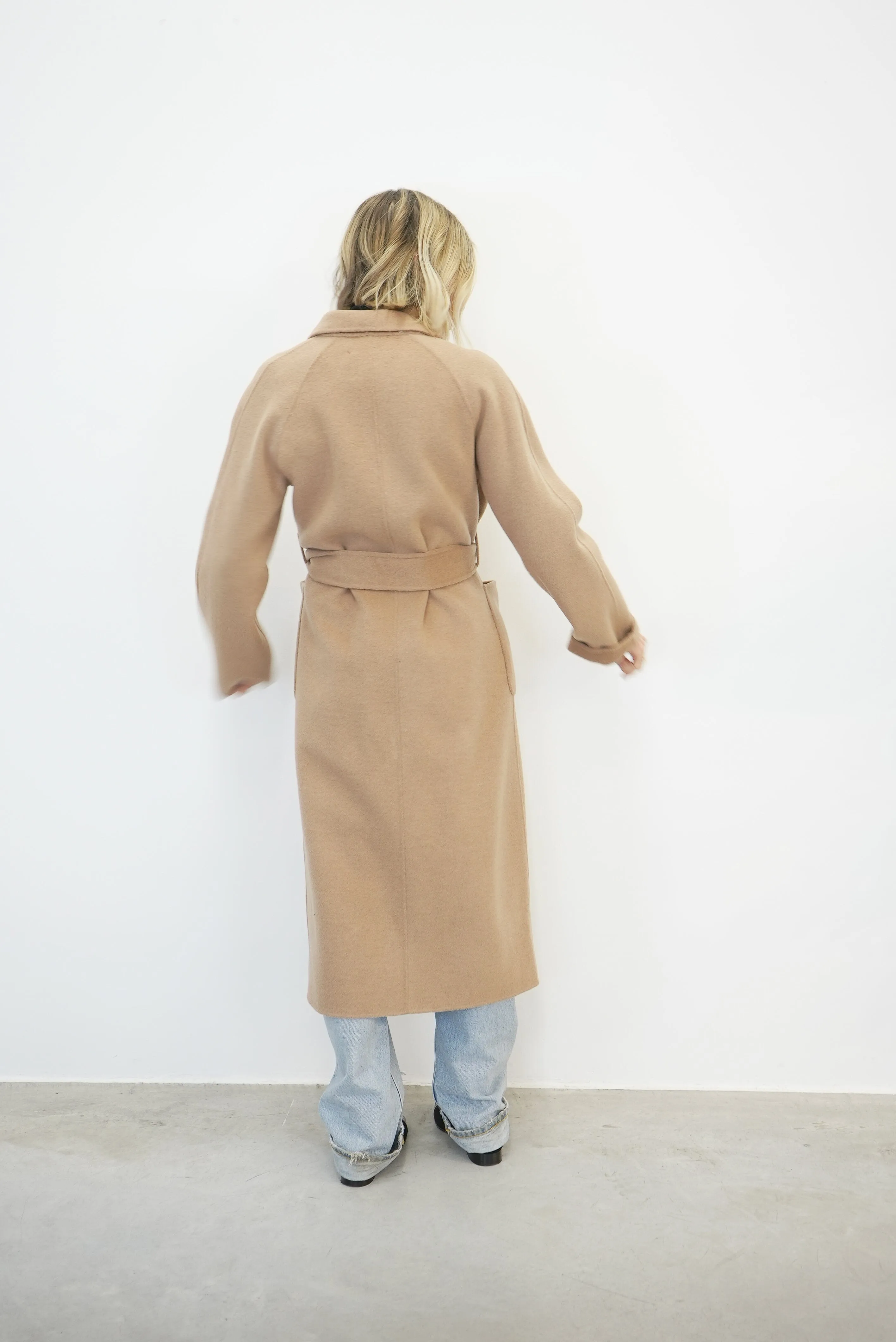 CLAUDINE LONG COAT IN DARK CAMEL