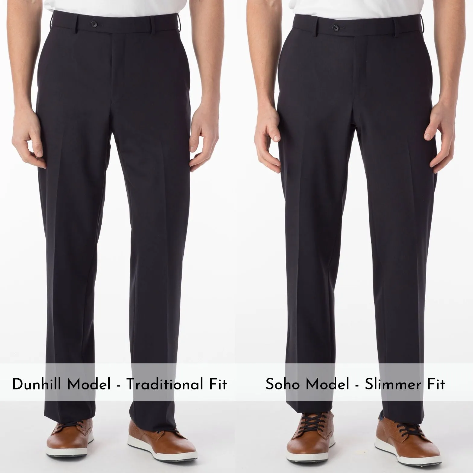 Comfort-EZE Commuter Bi-Stretch Gabardine Trouser in Navy, Size 40 (Dunhill Traditional Fit) by Ballin