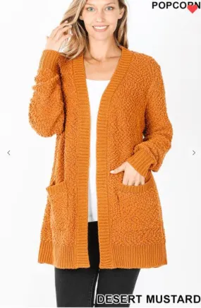 COZY POPCORN CARDIGAN WITH POCKETS