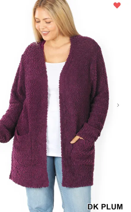 COZY POPCORN CARDIGAN WITH POCKETS