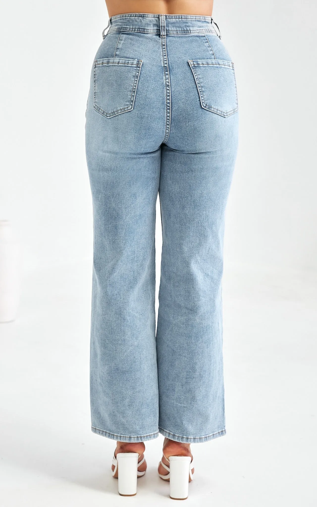 Cyrus Wide Leg Jeans - Blue Wash