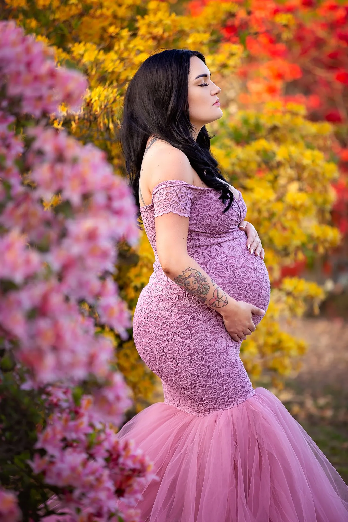 Designarche Pink Maternity Wear Long Gown