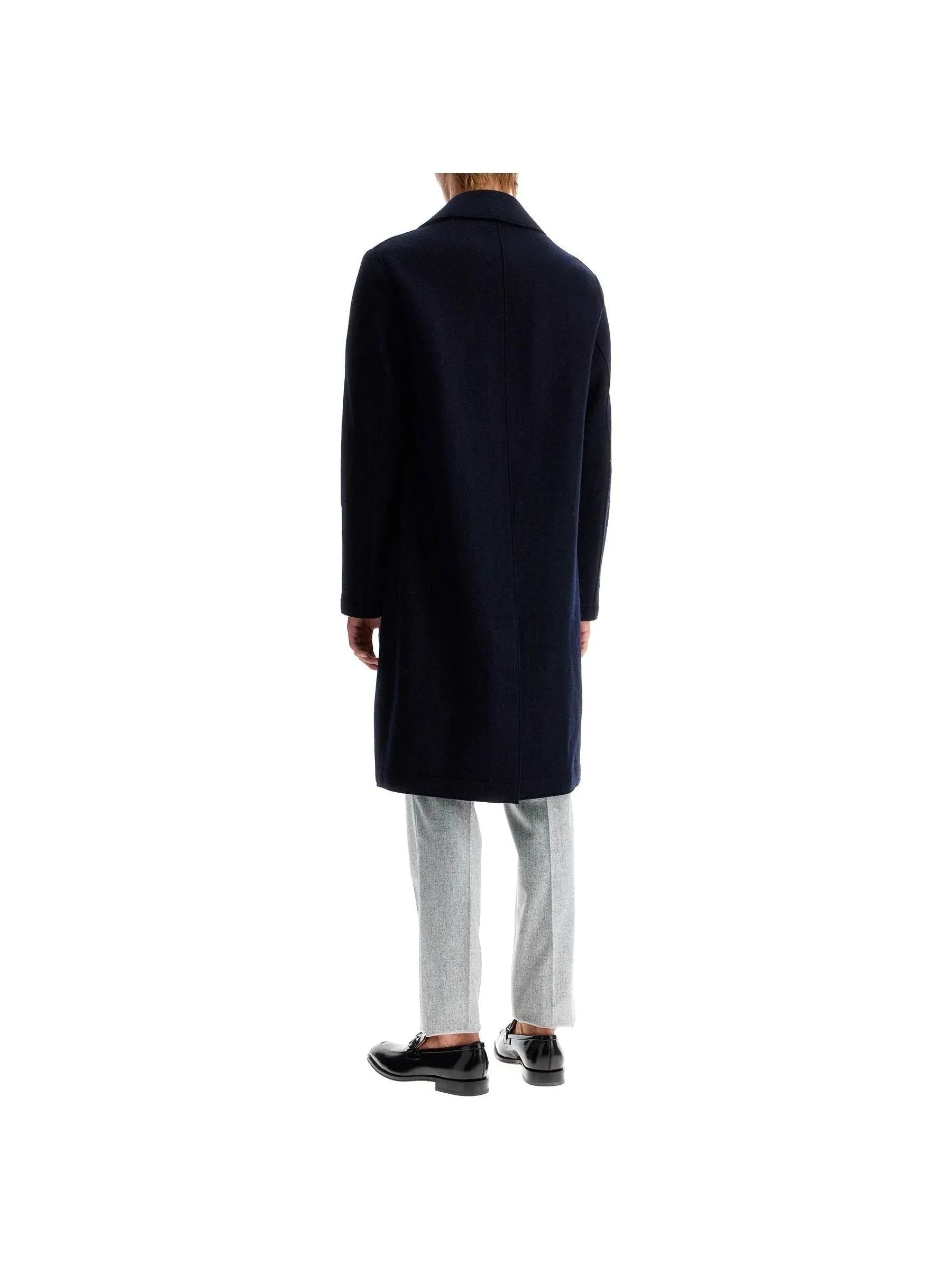 Double-Breasted Boiled Wool Coat