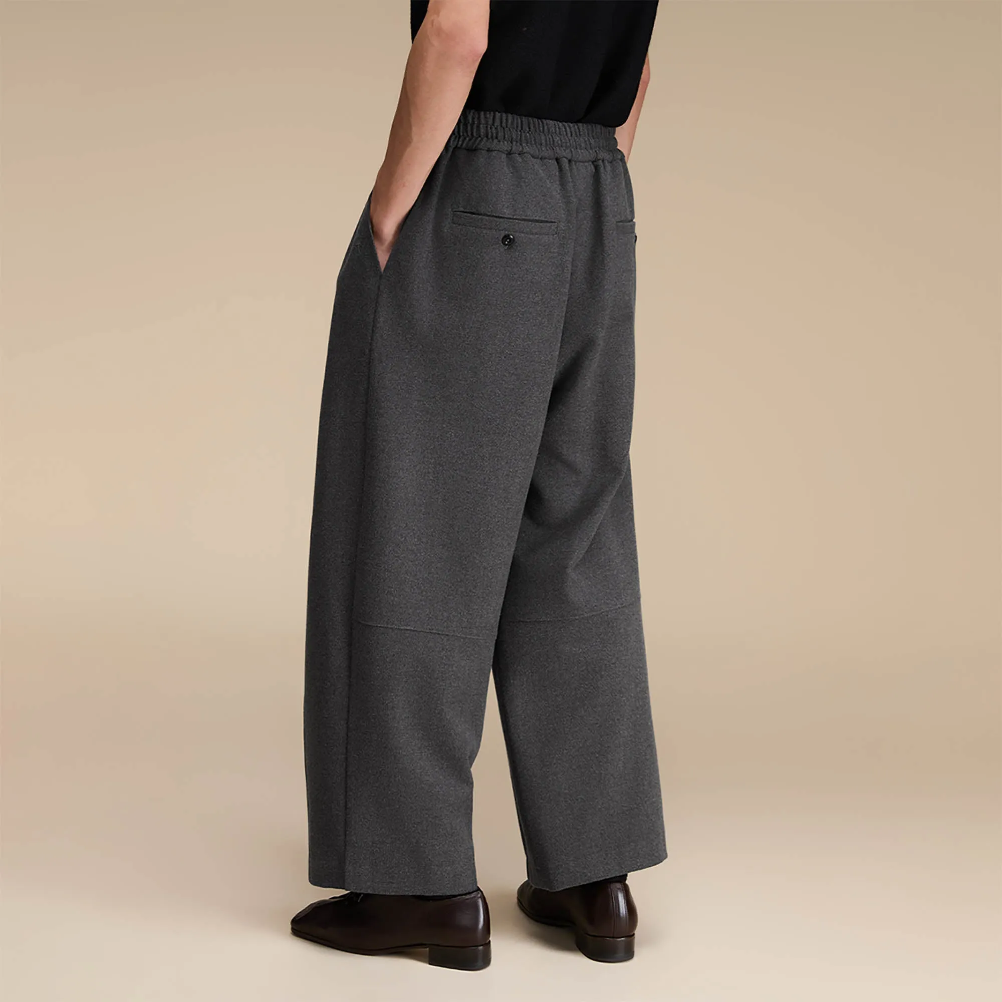 Drawstring Waist Wide-Leg Pants