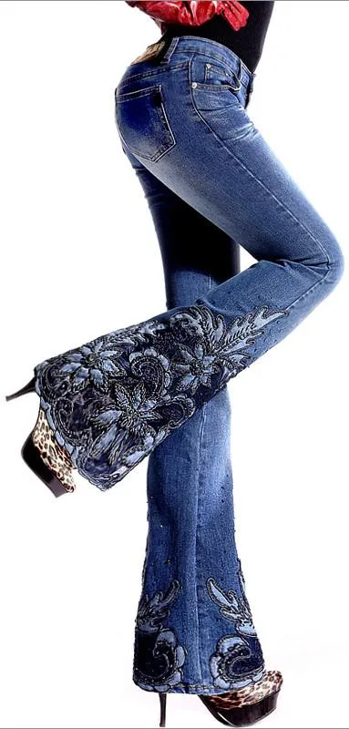 Embellished Flared Jeans