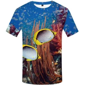 Fish T-shirt Men Fishinger Tshirts Cool Animal T shirts Funny Tropical Tshirts Novelty Short Sleeve Fashion Unisex S-5XL Slim