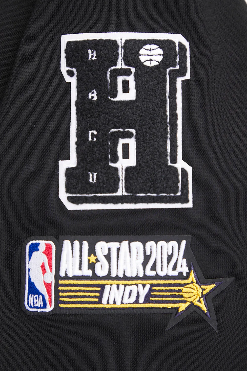 HBCU X NBA ALL STAR 2024 WOMEN'S RIB FLC CROPPED PO HOODIE (BLACK)