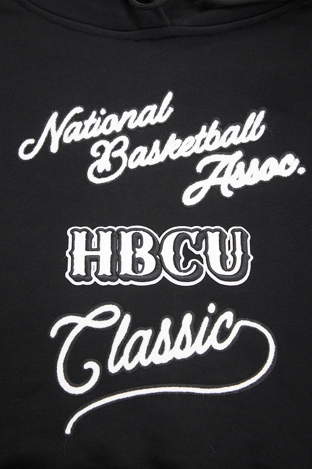 HBCU X NBA ALL STAR 2024 WOMEN'S RIB FLC CROPPED PO HOODIE (BLACK)