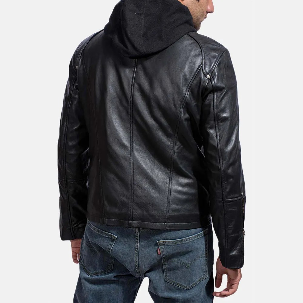 Highschool Black Leather Jacket Up to 5XL