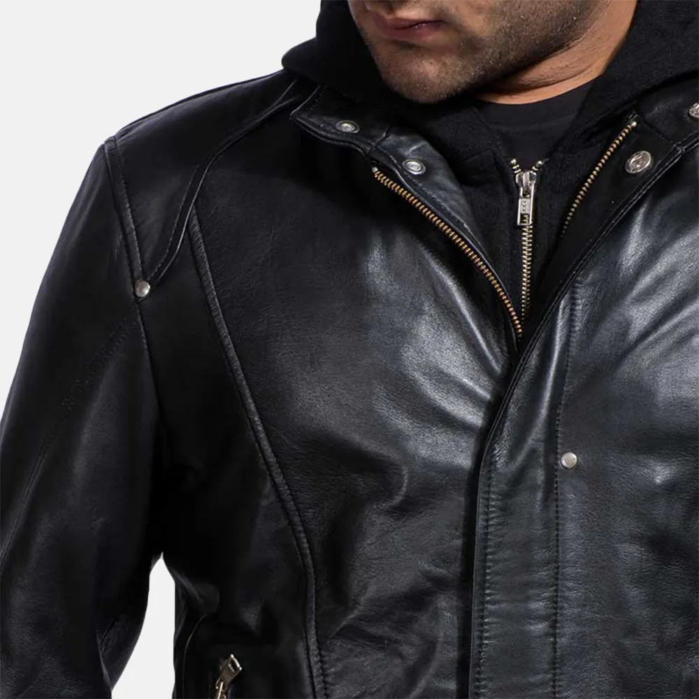 Highschool Black Leather Jacket Up to 5XL