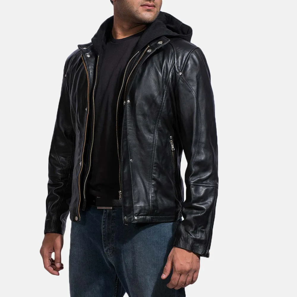 Highschool Black Leather Jacket Up to 5XL