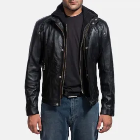 Highschool Black Leather Jacket Up to 5XL