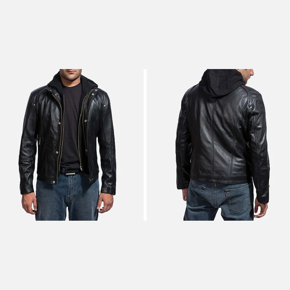 Highschool Black Leather Jacket Up to 5XL