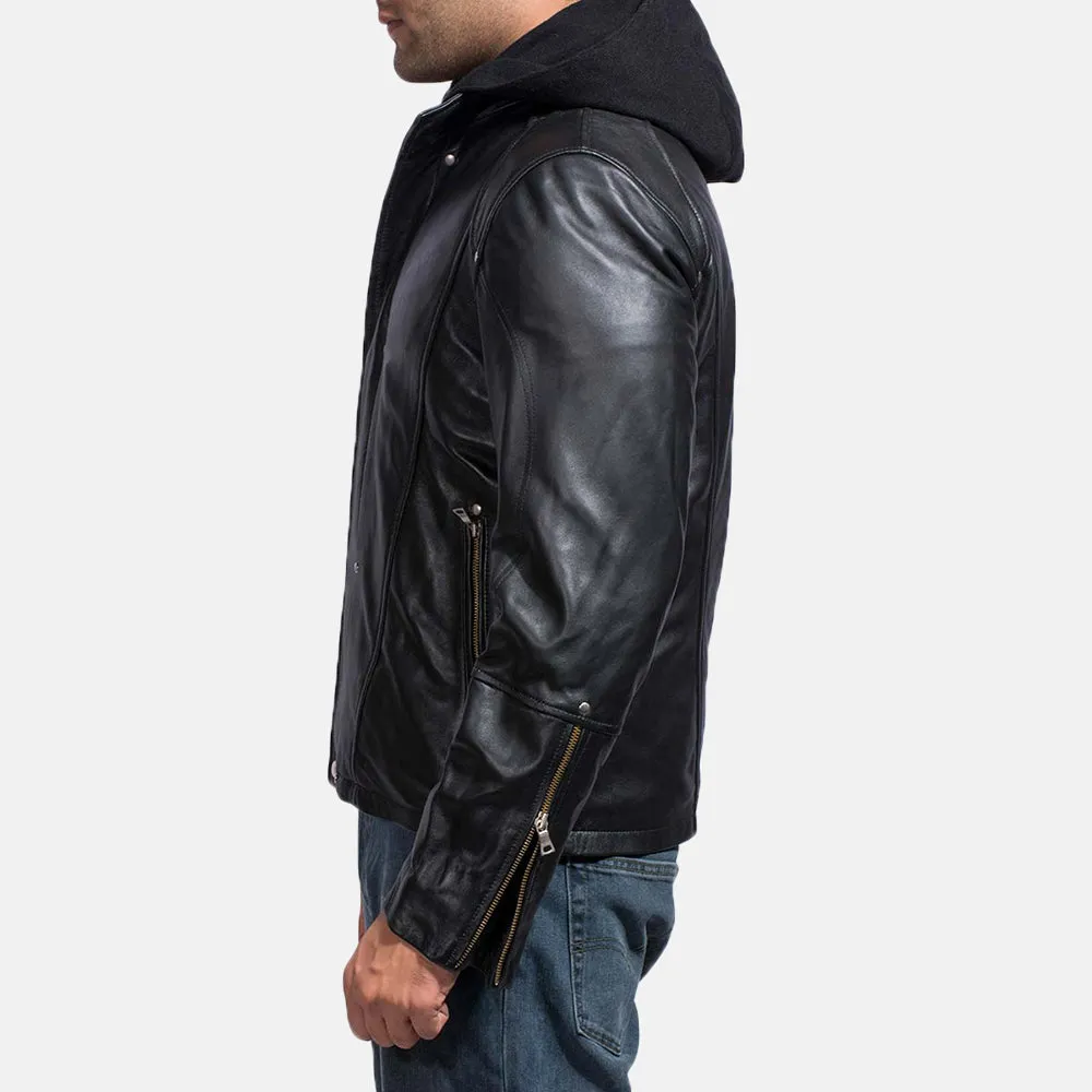 Highschool Black Leather Jacket Up to 5XL