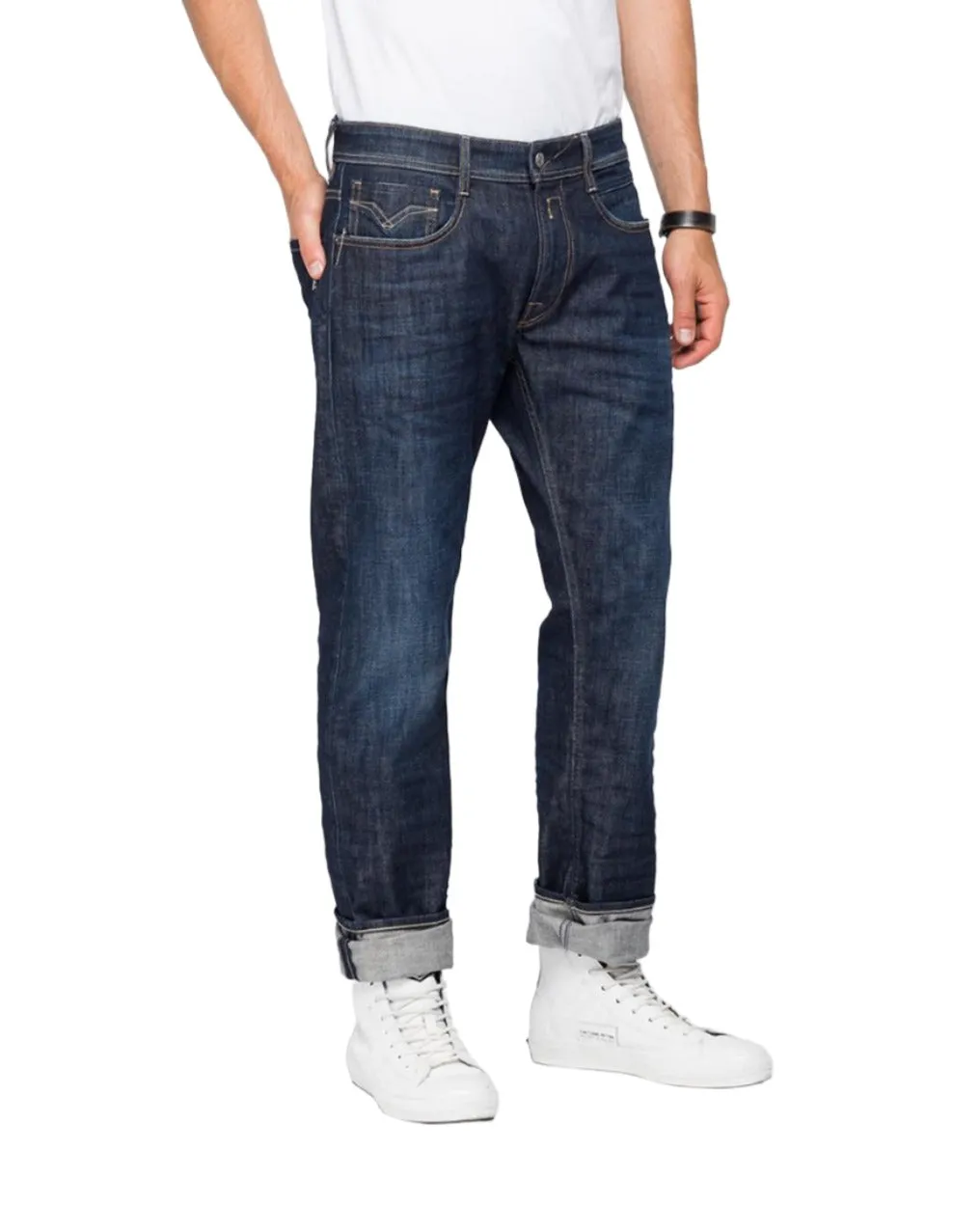 ID20391-Replay Rocco Jean Dark Wash Jean