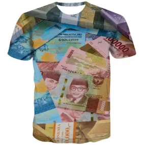 Indonesian Shield T-shirt Men Indonesia T-shirts 3d Money T shirts Funny Colorful Tshirts Casual Harajuku T-shirts Graphic