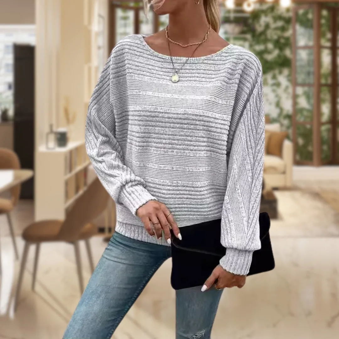 Ivyshape | Comfortable Sweater With Round Neckline In A Loose Fit